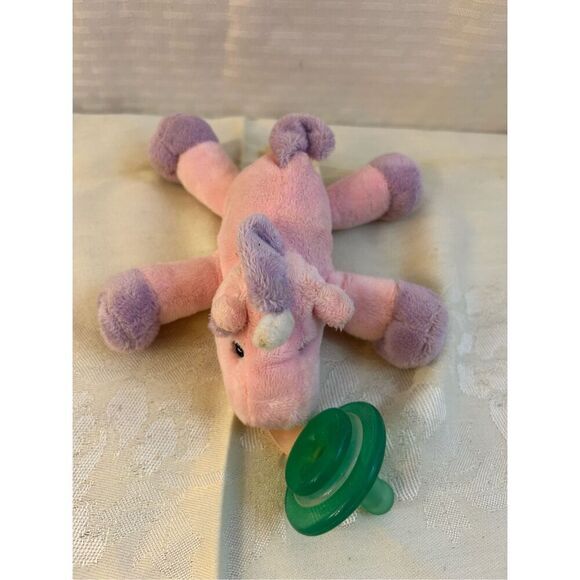 Nookums Unicorn pink plush pacifier holder rattle toy replacement - Picture 2 of 4